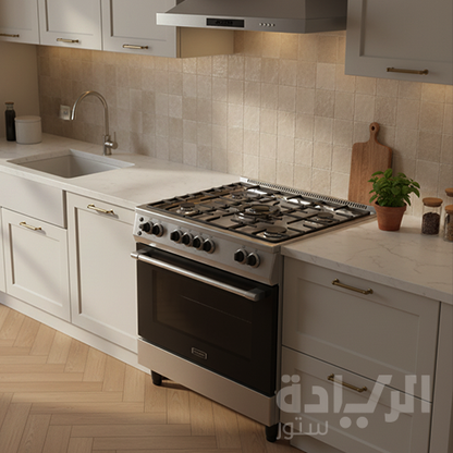 بوتاجاز إيكوماتيك غاز 5 شعلات – 90 سم – شعلة ثلاثية وشواية متعددة الوظائف – موديل – FS9204M