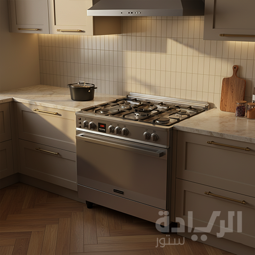 بوتاجاز غاز إيكوماتيك 5 شعلات 90 سم – فرن غاز 120 لتر – ستانلس ستيل ديجيتال – موديل – FS9304MDC