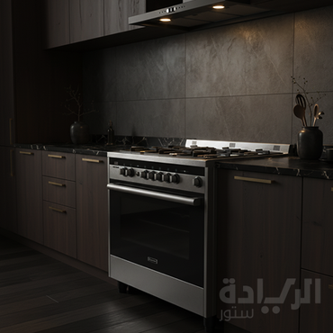 بوتاجاز غاز إيكوماتيك 5 شعلات 90 سم – فرن غاز 120 لتر – ستانلس ستيل ديجيتال – موديل – FS9504PRO-LED