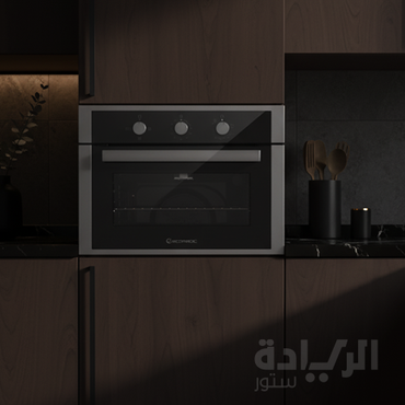 فرن بلت إن غاز إيكوماتيك 60 سم – استيل × كريستال أسود – شواية غاز – إشعال ذاتي - موديل - G6434T