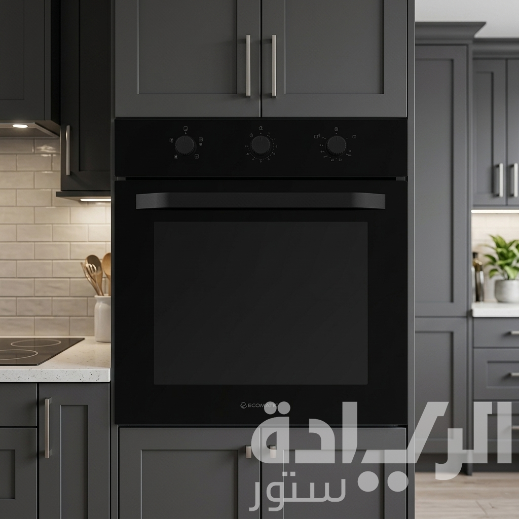 فرن بلت إن إيكوماتيك غاز 60 سم كريستال أسود بالمروحة والشواية غاز - سعة 67 لتر - أمان كامل - موديل - G6504GT