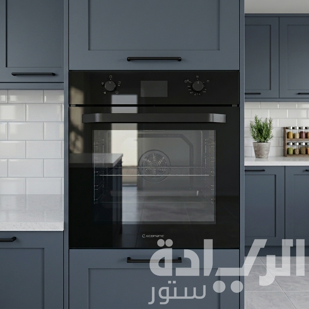 فرن بلت إن إيكوماتيك غاز 60 سم كريستال أسود بالمروحة وشواية غاز - ديجيتال تاتش - أمان كامل - سعة 67 لتر - موديل - G6504GTDX