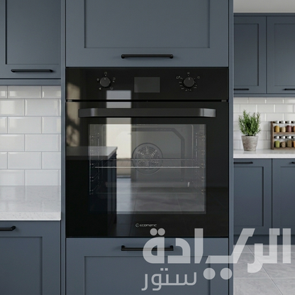 فرن بلت إن إيكوماتيك غاز 60 سم كريستال أسود بالمروحة وشواية غاز - ديجيتال تاتش - أمان كامل - سعة 67 لتر - موديل - G6504GTDX