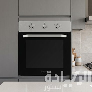 فرن بلت إن إيكوماتيك غاز 60 سم فضي بالمروحة والشواية غاز - سعة 67 لتر - أمان كامل - موديل - G6504T
