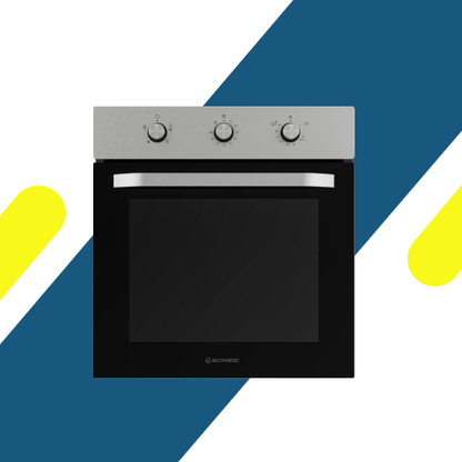 فرن بلت إن إيكوماتيك غاز 60 سم فضي بالمروحة والشواية غاز - سعة 67 لتر - أمان كامل - موديل - G6504T