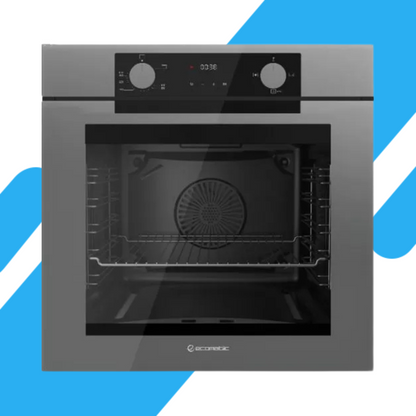 فرن بلت إن غاز إيكوماتيك 60 سم – رمادي كريستال – 83 لتر – شواية غاز – FRYART – مروحة كونفكشن – Soft Close - G6604PROGR