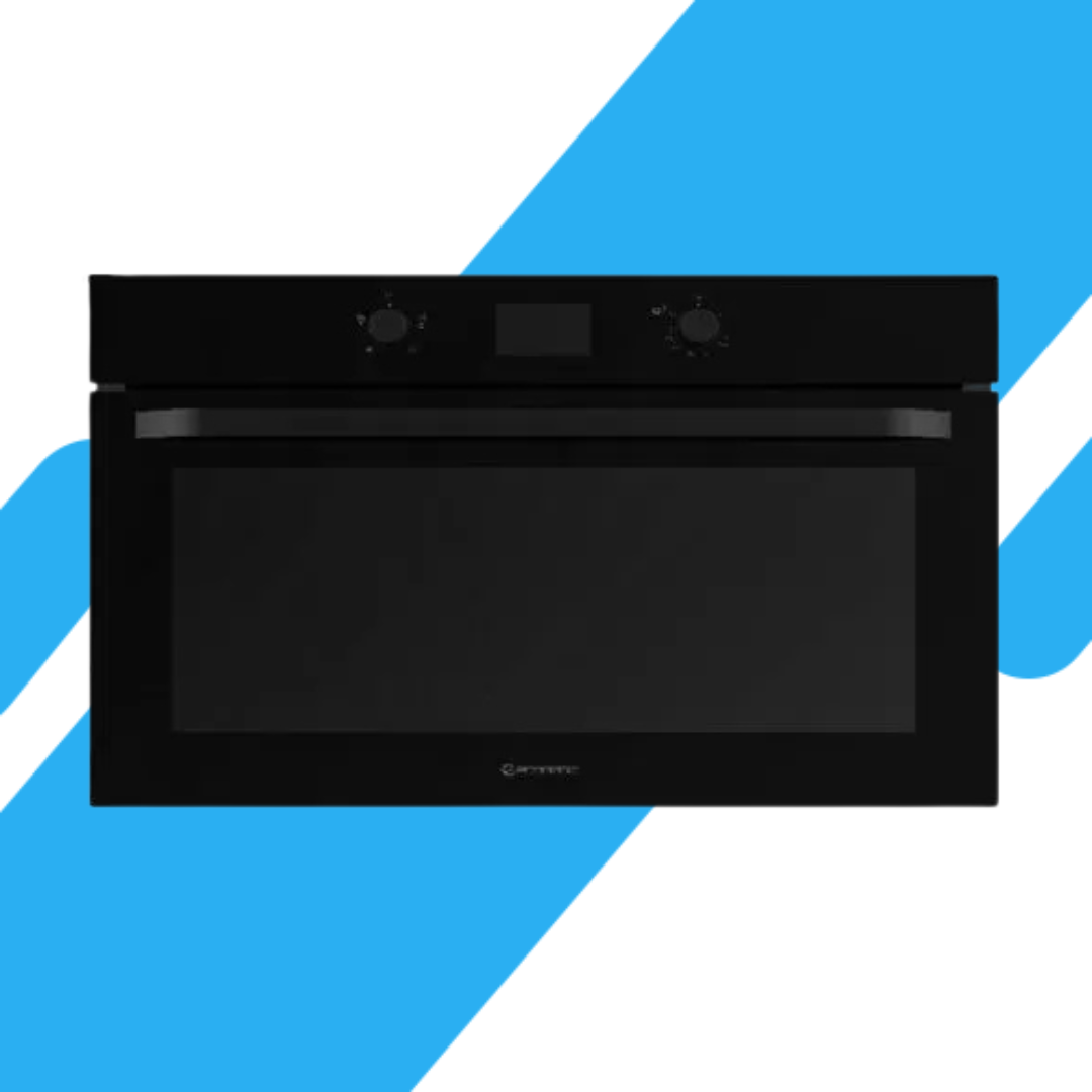 فرن بلت إن غاز إيكوماتيك 90 سم – كريستال أسود – 105 لتر – مروحة كونفكشن – شواية غاز – Soft Close - G9504GTDX