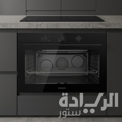 فرن بلت إن إيكوماتيك 90 سم غاز - أسود - استنلس ديجيتال بالمروحة وشواية غاز - سعة 120 لتر - موديل - G9604GT