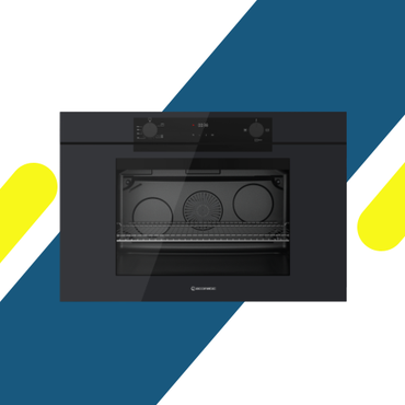 فرن غاز بلت إن إيكوماتيك (Ecomatic) 90 سم كريستال أسود – G9604PROBG – سعة XXL 120 لتر ديجيتال بشواية غاز