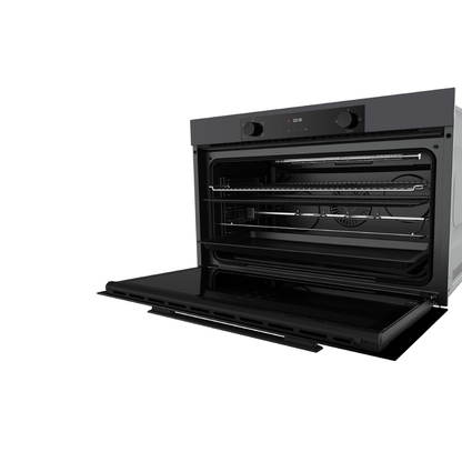فرن غاز بلت إن إيكوماتيك (Ecomatic) 90 سم كريستال أسود – G9604PROBG – سعة XXL 120 لتر ديجيتال بشواية غاز