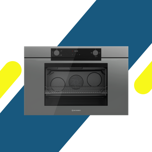 فرن غاز بلت إن إيكوماتيك (Ecomatic) 90 سم كريستال رمادي – G9604PROGR – سعة XXL 120 لتر ديجيتال بالمروحة