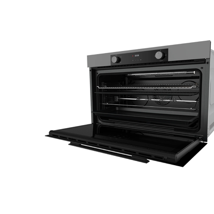 فرن غاز بلت إن إيكوماتيك (Ecomatic) 90 سم كريستال رمادي – G9604PROGR – سعة XXL 120 لتر ديجيتال بالمروحة