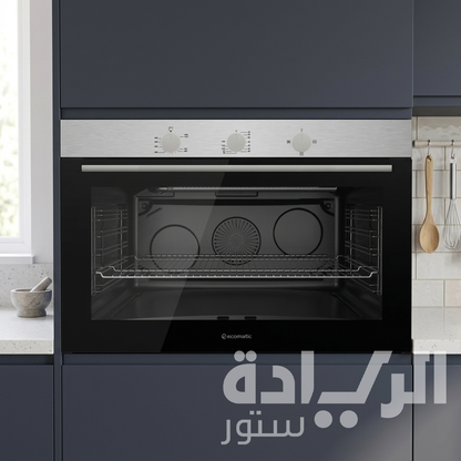 فرن بلت إن إيكوماتيك 90 سم غاز ستانلس مع شواية غاز ومروحة - سعة 120 لتر - إشعال أوتوماتيك - موديل - G9604T