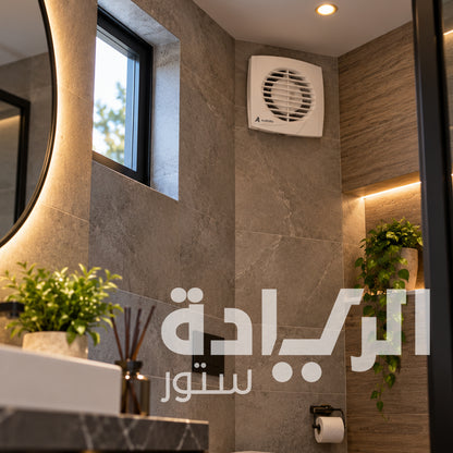 شفاط حمام ومطبخ أرورا (Aurora) 100 مم (4 بوصة) مدمج فائق النحافة بمؤقت Timer وحساس رطوبة Hygro ومؤشر إضاءة 98م³/ساعة – موديل GENO 100 T H