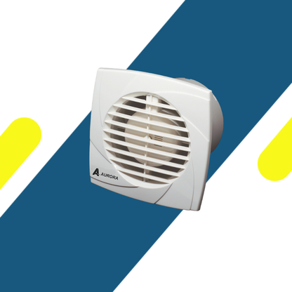 شفاط حمام ومطبخ أرورا (Aurora) 100 مم (4 بوصة) مدمج فائق النحافة بمؤقت Timer وحساس رطوبة Hygro ومؤشر إضاءة 98م³/ساعة – موديل GENO 100 T H