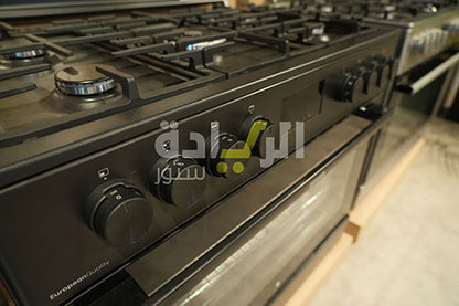 بوتاجاز جورينيا 5 شعلة 90 سم (GGI9C20B) – أسود، قلاية هوائية، وتنظيف ذاتي