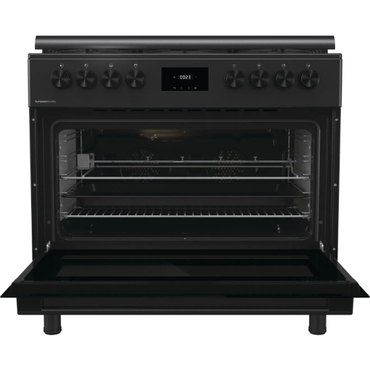 بوتاجاز جورينيا 5 شعلة 90 سم (GGI9C20B) – أسود، قلاية هوائية، وتنظيف ذاتي