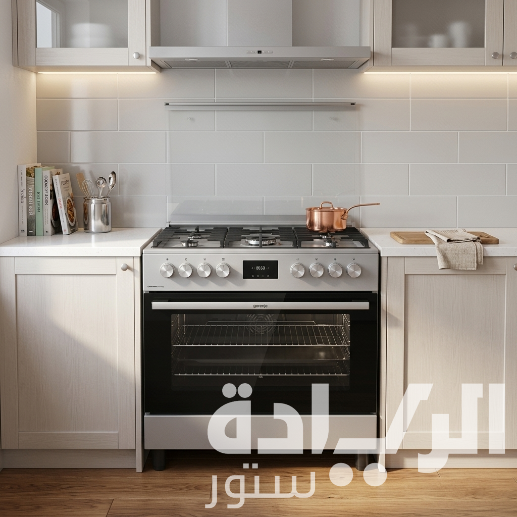 بوتاجاز جورينيا غاز فري ستاند استانلس ستيل 90×60 سم – 5 شعلات – مروحة – موديل – GGI9C20X
