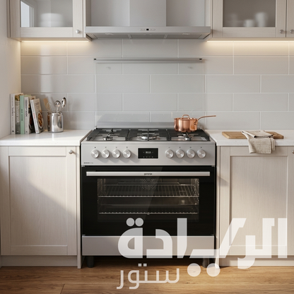 بوتاجاز جورينيا غاز فري ستاند استانلس ستيل 90×60 سم – 5 شعلات – مروحة – موديل – GGI9C20X