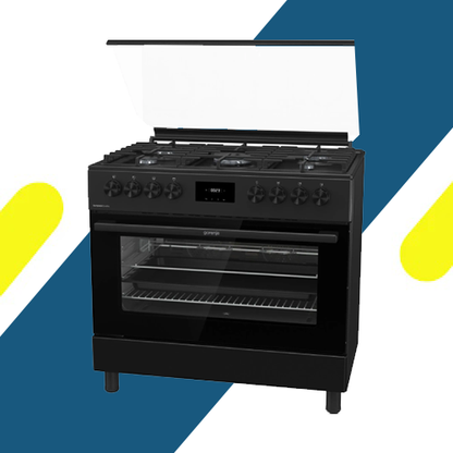 بوتاجاز كامل غاز جورينيا 90 سم غاز - أسود – 5 شعلة – فرن غاز 110 لتر – موديل - GGI9C21B