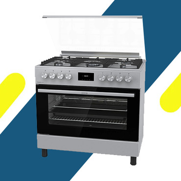 بوتاجاز كامل غاز جورينيا 90 سم غاز - فضي – 5 شعلة – فرن غاز 110 لتر – موديل - GGI9C21X