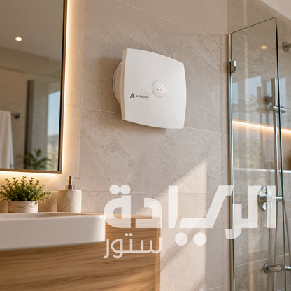 شفاط حمام ومطبخ أرورا (Aurora) 100 مم (4 بوصة) جيل جديد بشتر أوتوماتيكي ونظام تثبيت سريع Quick Fix Grip تشغيل فائق الهدوء 38dB – موديل GIULIA 100