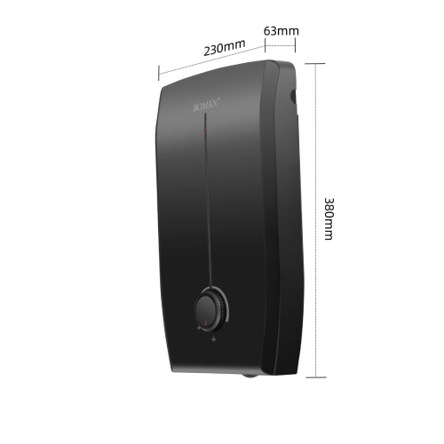سخان مياه كهربائي فوري بومان – لون أسود – بدون خزان، تحكم كامل بالحرارة، استشعار تلقائي - موديل - GL7-KW11-Black