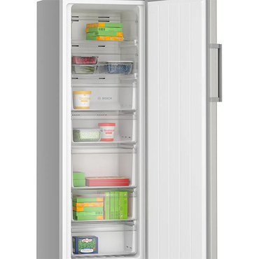 فريزر رأسي بوش نوفرست - سعة 238 لتر، 5 درج، 2 رف، شاشة ديجيتال، سيلفر - موديل - GSN33ALEE8