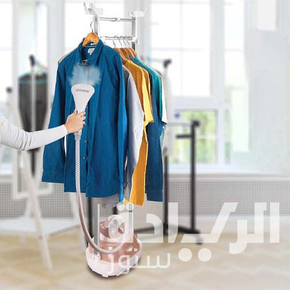 مكواة بخار عمودية بلاك أند ديكر – 1785 وات، خزان 2 لتر، أبيض/روز جولد - موديل - GSTM2050