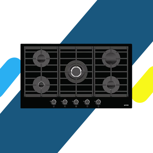 مسطح غاز جورينيا بلت إن 5 شعلات – 90 سم – اسود – حديد زهر – إشعال ذاتي – GTW951UB