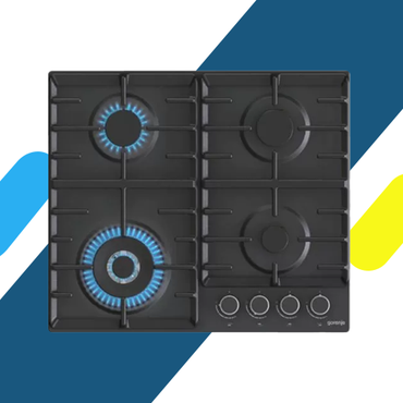 جورينيا مسطح غاز بلت إن – 60 سم – 4 شعلات – أسود أنيق – إشعال ذاتي وأمان كامل – موديل – GW642B