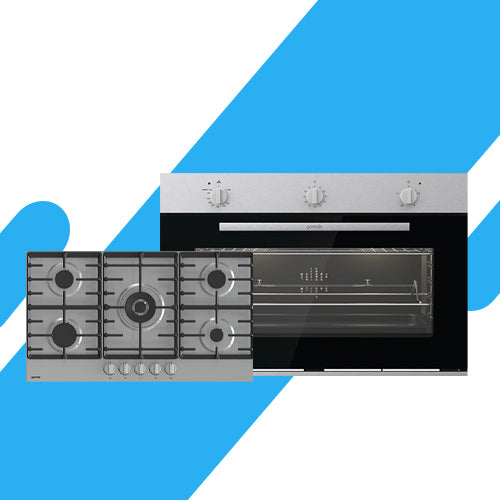 طقم بلت إن جورينيا - مسطح غاز بلت إن 90 سم من ماركة جورينيا – موديل GW9C51X + فرن غاز بلت إن 90 سم من ماركة جورينيا – موديل BOG9822E00X