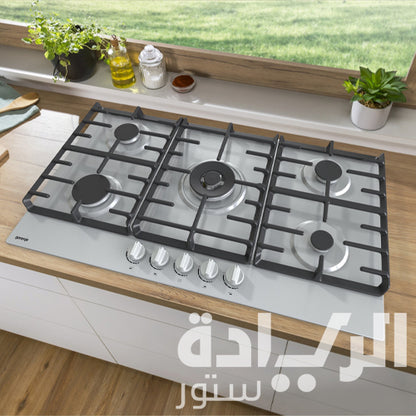 مسطح بلت إن غاز جورينيا استانلس ستيل 90 سم – إشعال ذاتي – سطح سهل التنظيف – موديل – GW9C51X