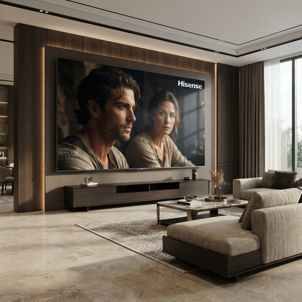 شاشة هايسنس (Hisense) 100 بوصة QLED 4K Smart TV مع تقنية Local Dimming، معدل تحديث 144Hz Game Mode PRO، دعم Dolby Vision IQ وDolby Atmos، ونظام VIDAA U7.6 – موديل 100Q7N