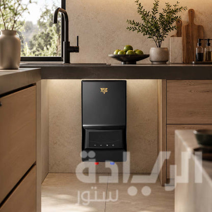 سخان مياه فوري فلايون جولد 11 كيلووات بمكونات يابانية مع ريموت كنترول وشاشة تاتش رقمية – أسود – موديل Gold 11KW-Black