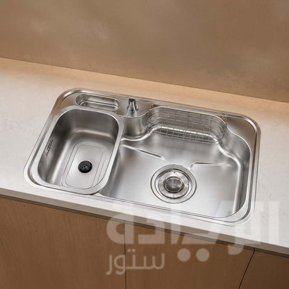 Purity Korean Stainless Steel Kitchen Sink, Size 84*51 cm - Model - Golden840
