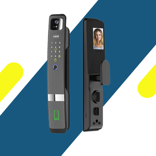 قفل باب ذكي هانز  – فتح بالبصمة، الكارت، الرقم السري، والمفتاح – مقاس 260×62×75 مم – موديل – HR-02