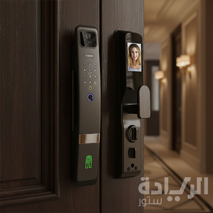 قفل باب ذكي هانز ببصمة الوجه - ألومنيوم فاخر بطرق فتح متعددة (بصمة، بطاقة، كلمة مرور) - موديل  - H20