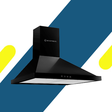 شفاط مطبخ هرمي إيكوماتيك 60 سم أسود – تاتش – 3 سرعات – تايمر أوتوماتيك – قوة شفط 1000 م³/س – موديل - H610BKD