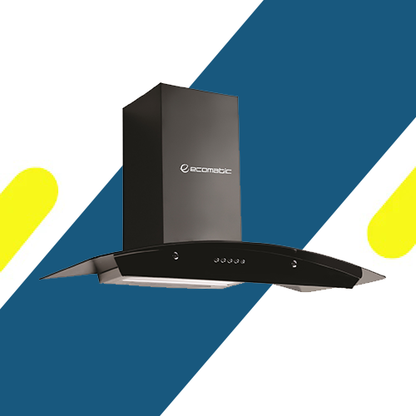 شفاط مطبخ إيكوماتيك 60 سم كريستال أسود – 3 سرعات – قوة شفط 1000 م³/س – موديل - H610GBK