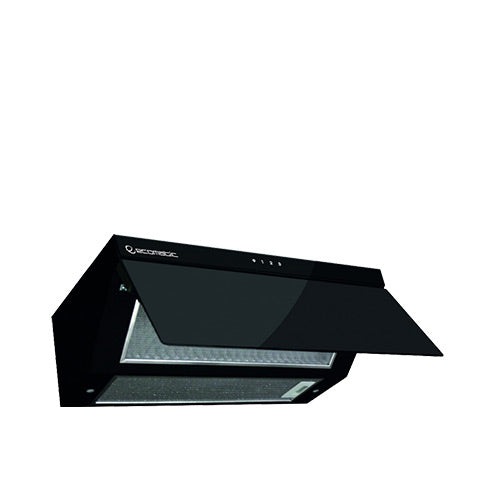 ايكوماتيك شفاط مسطح 60 سم بالريموت ـ كريستال أسود قوة 500 م3/ساعة H6205GLT