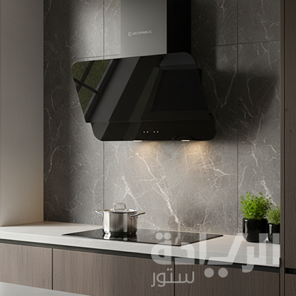 شفاط مطبخ إيكوماتيك بلت إن 60 سم بزاوية بلاك كريستال بقوة شفط 750 م³/الساعة موديل - H6207FAB