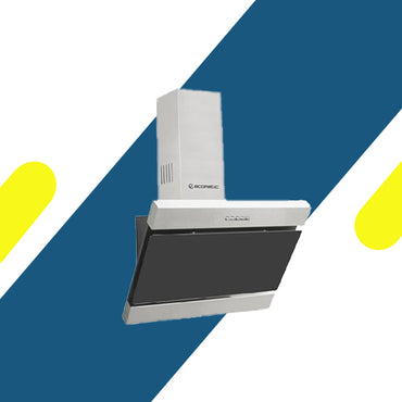 شفاط مطبخ إيكوماتيك مدمج 60 سم بتصميم مائل من الكريستال والفولاذ بقوة شفط 750 م³/الساعة - H6207FOB