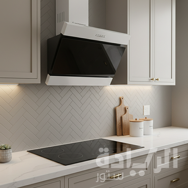 شفاط مطبخ إيكوماتيك مدمج 60 سم بتصميم مائل من الكريستال والفولاذ بقوة شفط 750 م³/الساعة - H6207FOB