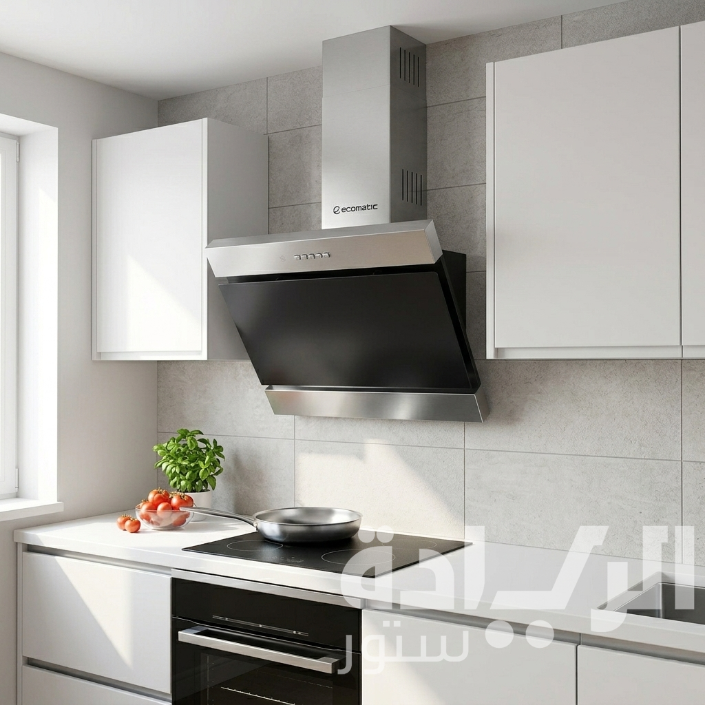 Ekomatic 60cm Decorative Kitchen Hood - 3 Speeds - Black Crystal/Stainless Steel 750 m³/hr - Model - H6210FOT