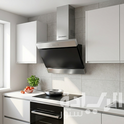 Ekomatic 60cm Decorative Kitchen Hood - 3 Speeds - Black Crystal/Stainless Steel 750 m³/hr - Model - H6210FOT