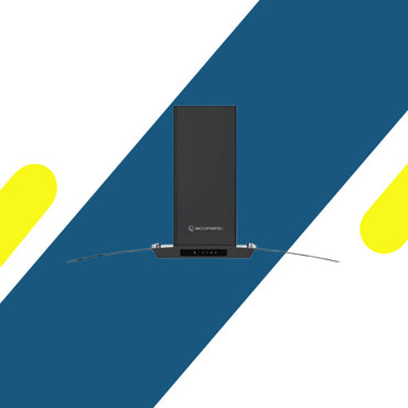 شفاط مطبخ إيكوماتيك مدمج 60 سم بتصميم منحني أسود كريستالي بقوة شفط 1000 م³/الساعة - H6210KGTBK