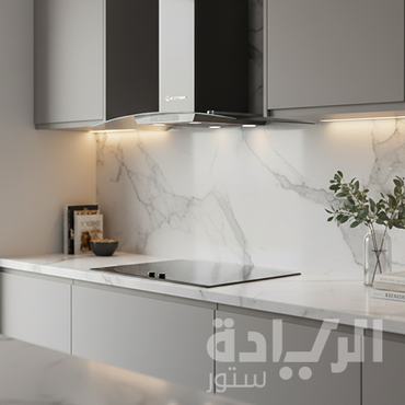 شفاط مطبخ إيكوماتيك مدمج 60 سم بتصميم منحني أسود كريستالي بقوة شفط 1000 م³/الساعة - H6210KGTBK