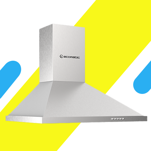 شفاط مطبخ هرمي إيكوماتيك 60 سم ستانلس ستيل – قوة شفط 750 م³/ساعة – فلتر معدني + كربون – H6307B