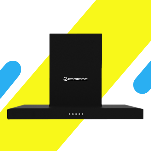 شفاط ديكوري إيكوماتيك 60 سم حرف T ستانلس ستيل – قوة شفط 750 م³/ساعة – فلتر معدني + كربون – H6307TBKB